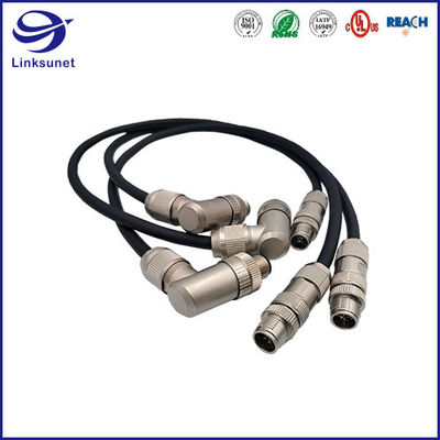 IP67 A Code Receptacle Connector Wire Harness for Industrial Camera